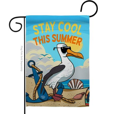 CUADRILATERO Stay Cool This Summer Summertime Fun & Sun 13 x 18.5 in. Double-Sided  Vertical Garden Flags for CU4072444